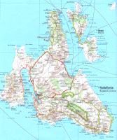 podrobná mapa ostrovů Kefalonia a Ithaka